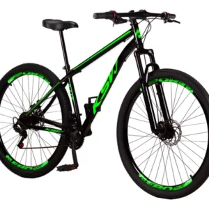 Bicicleta Aro 29 Aço Carbono Freios A Disco Suspensão 21 Vel