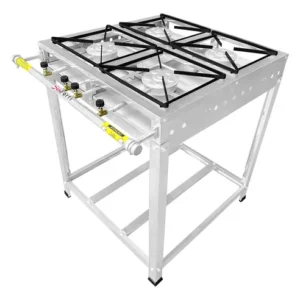 Fogão Industrial Caulim Inox 4 Bocas Alta Pressão